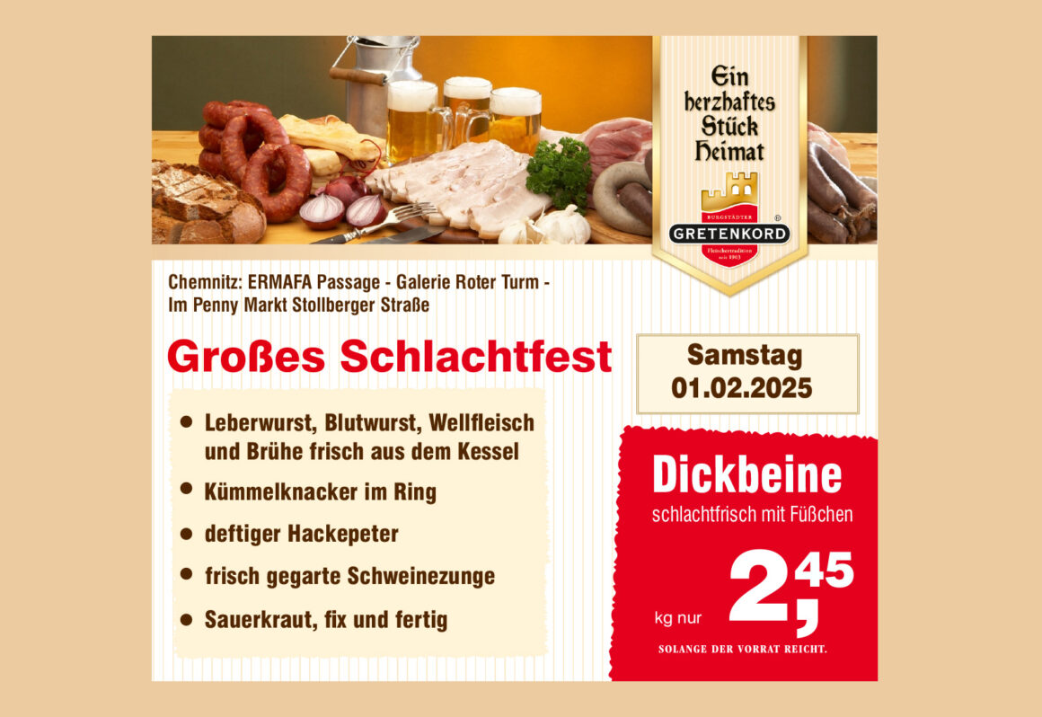 Es is wieder Schlachtfest!