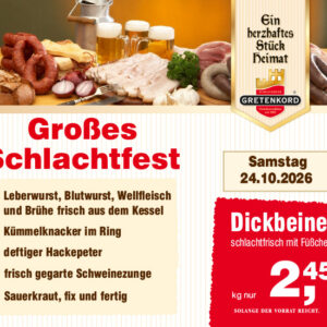 Großes Schlachtfest bei Gretenkord